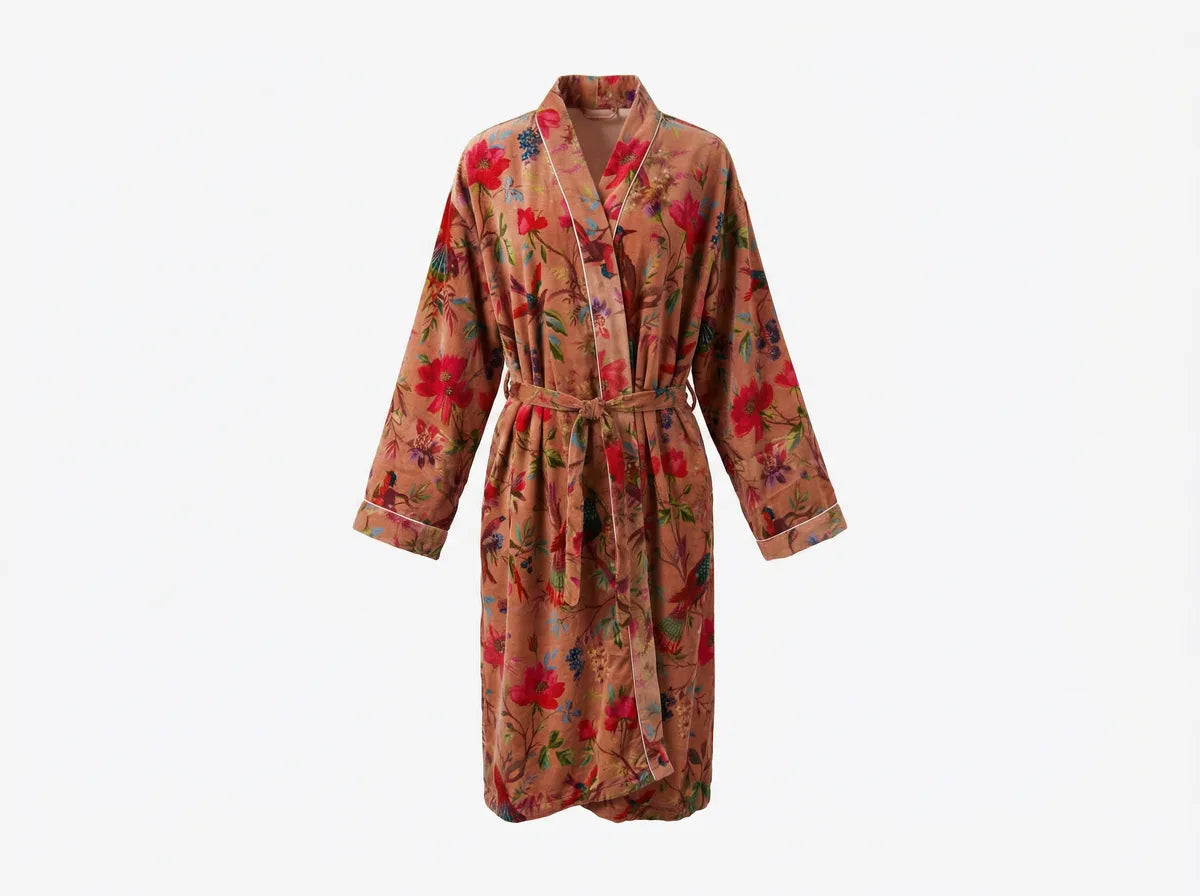 Amber Blossom Velvet Robe-1