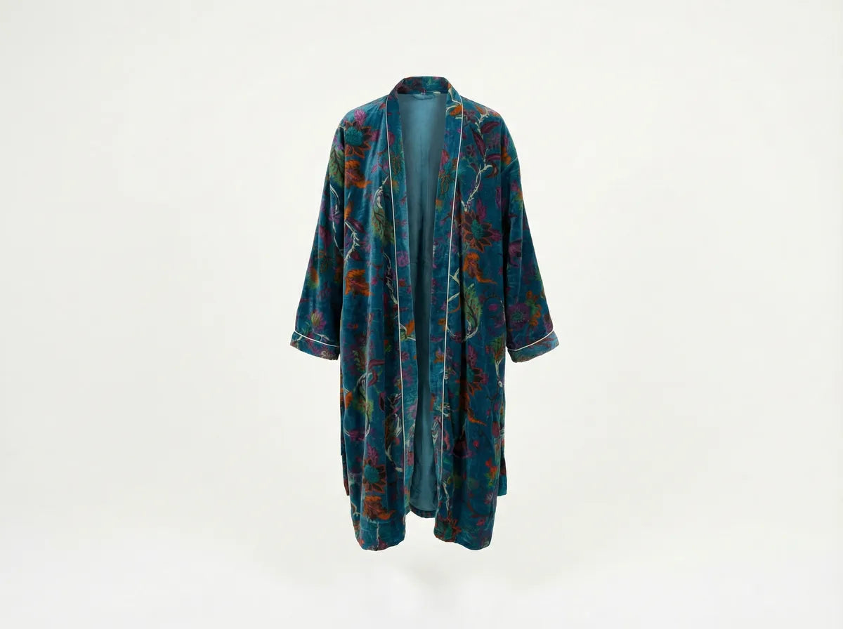 Emerald Twilight Velvet Robe-zoom-1