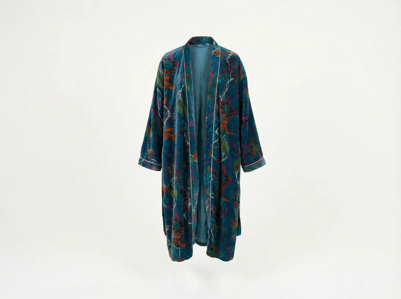 Emerald Twilight Velvet Robe-zoom-