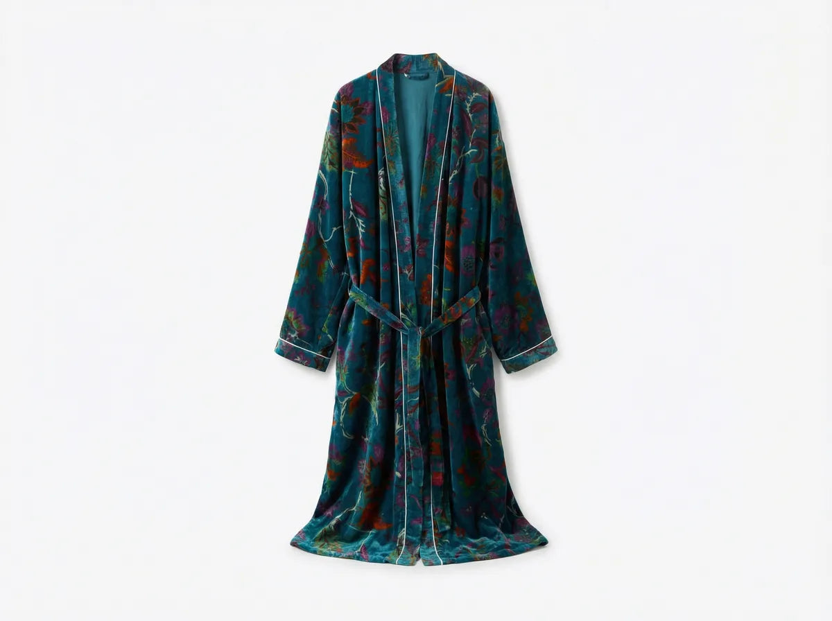 Emerald Twilight Velvet Robe