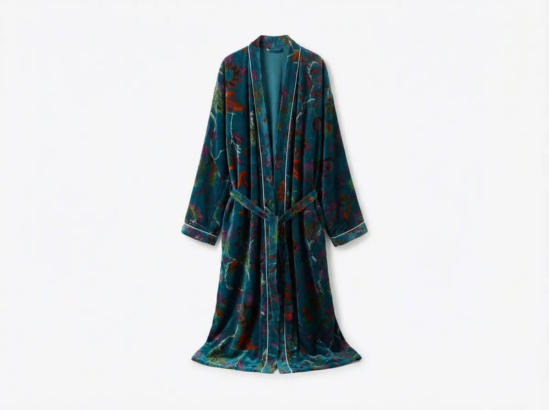 Emerald Twilight Velvet Robe-zoom-