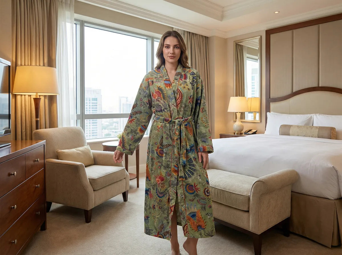Sage Garden Reverie Velvet Robe-3