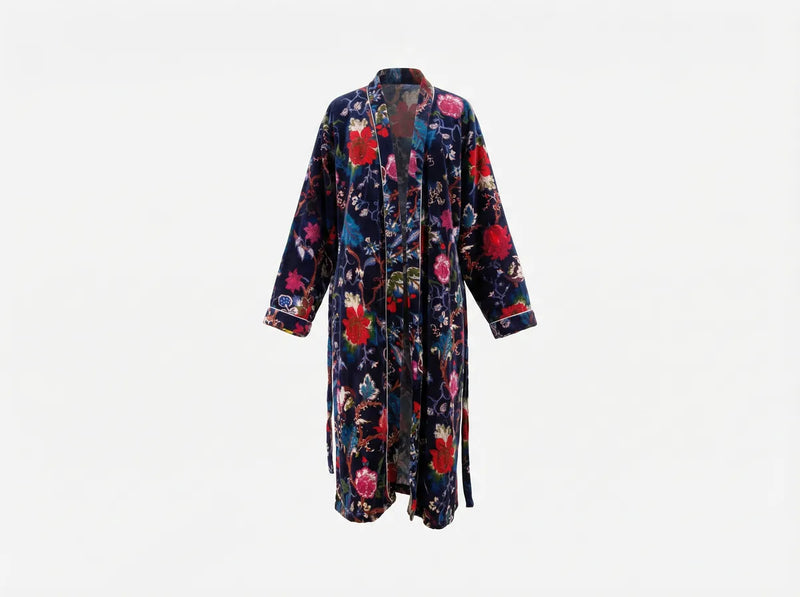 Midnight Bloom Velvet Robe-zoom-