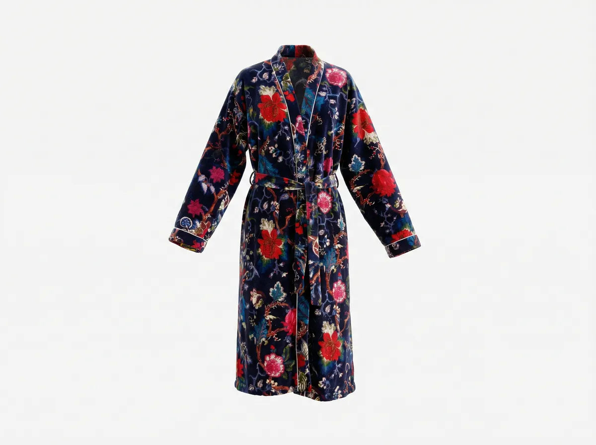 Midnight Bloom Velvet Robe