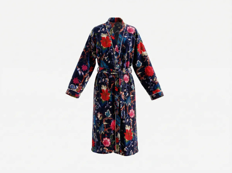 Midnight Bloom Velvet Robe-zoom-