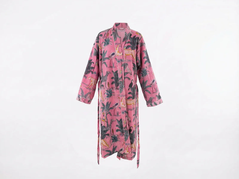 Blush Safari Luxe Velvet Robe-zoom-