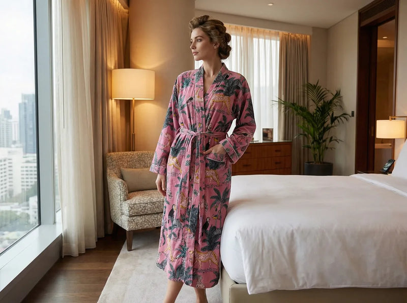 Blush Safari Luxe Velvet Robe-zoom-