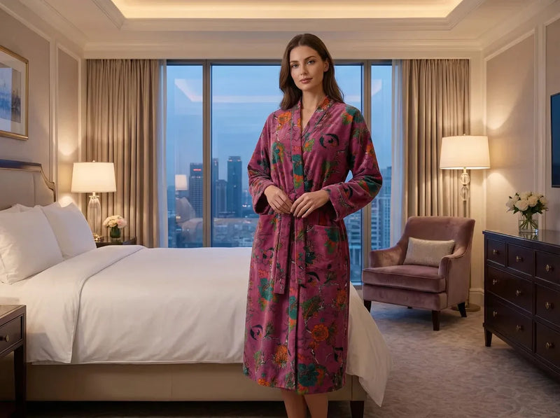 Wild Orchid Velvet Robe-zoom-