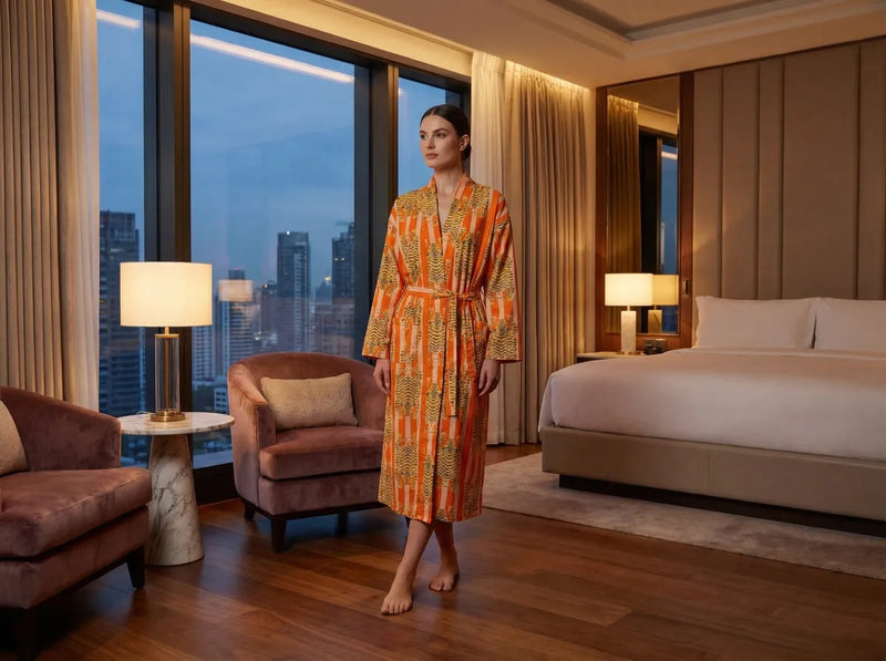 Sunset Safari Stripe Velvet Robe-zoom-