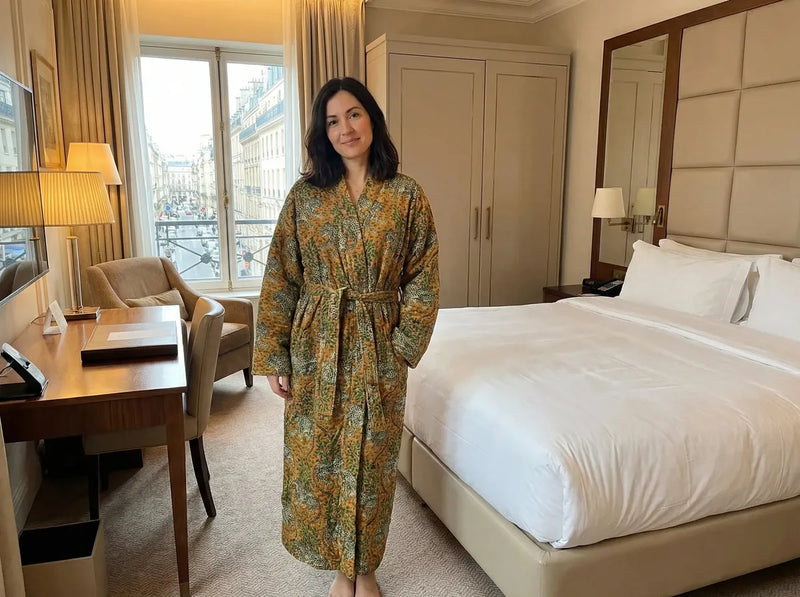 Autumn Safari Velvet Robe-zoom-