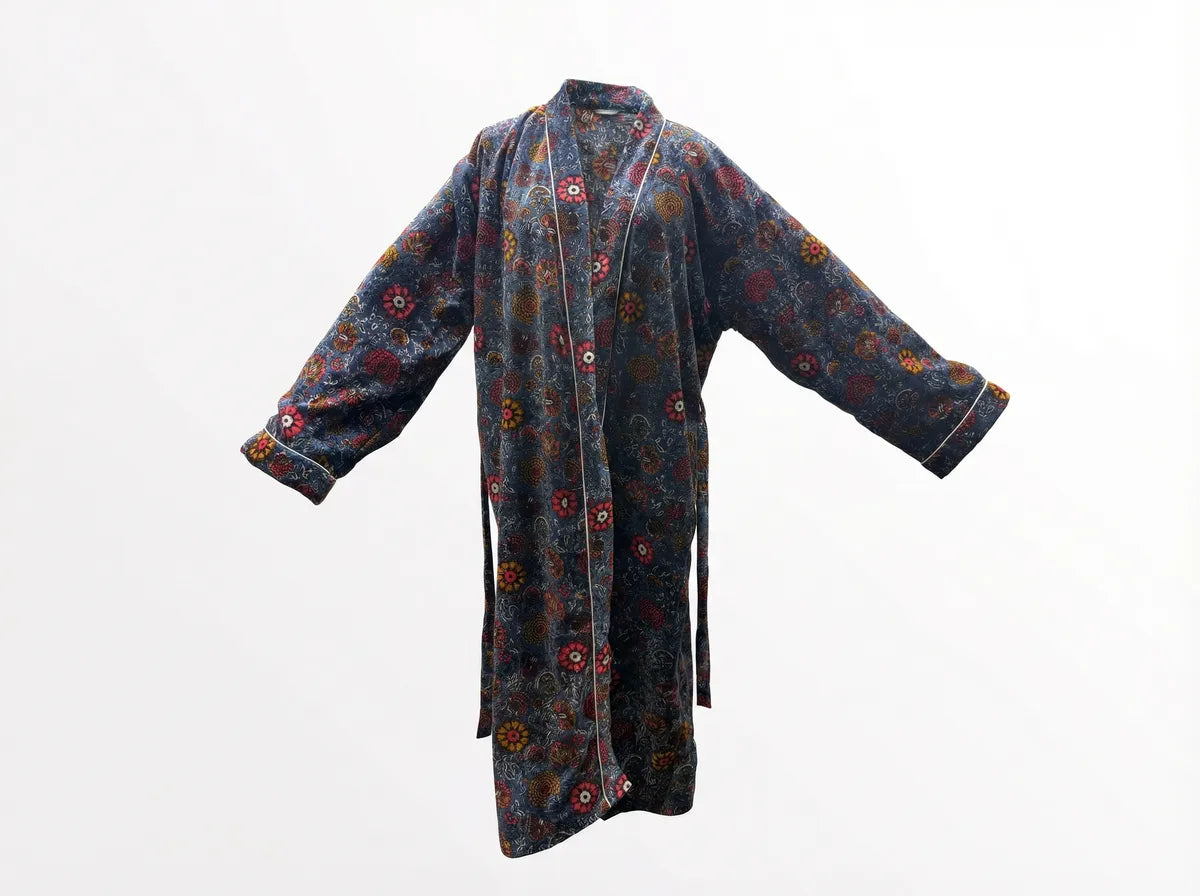 Midnight Bloom Velvet Robe