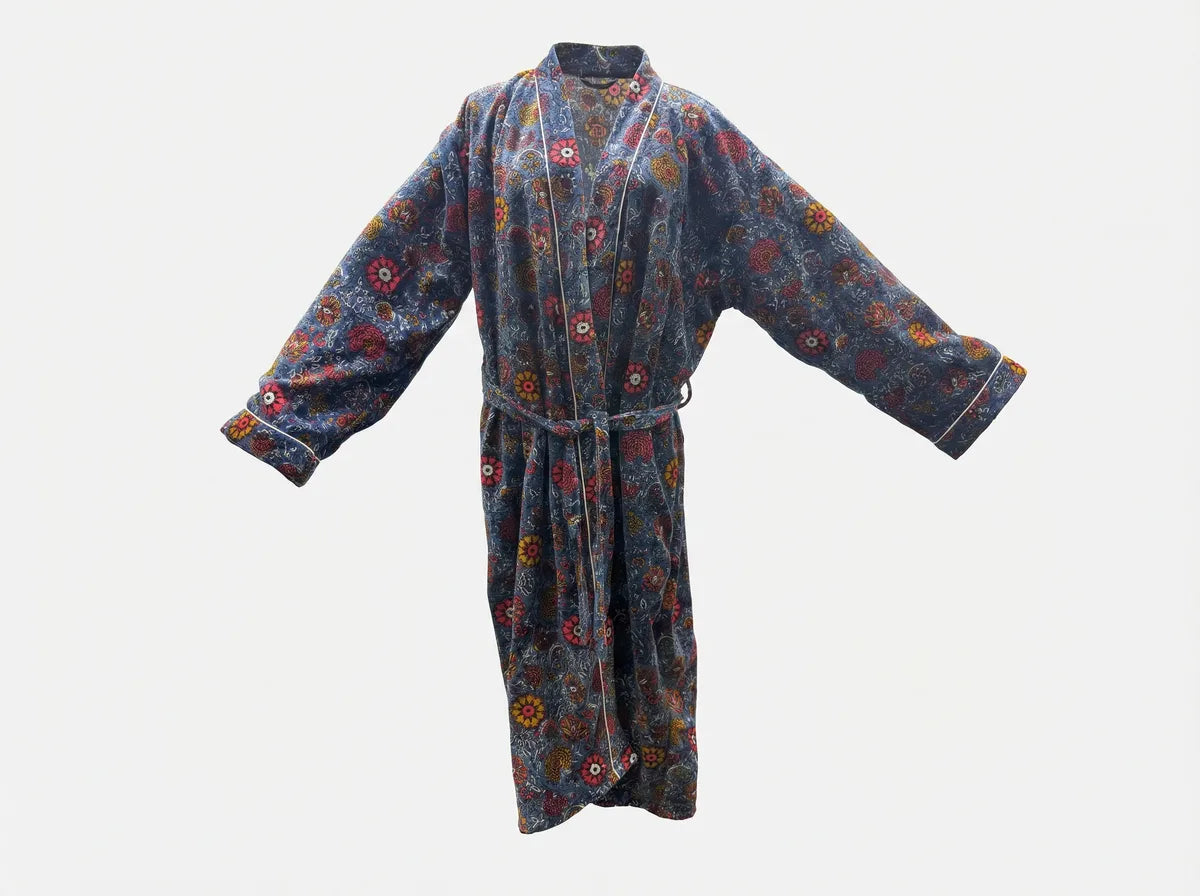 Midnight Bloom Velvet Robe