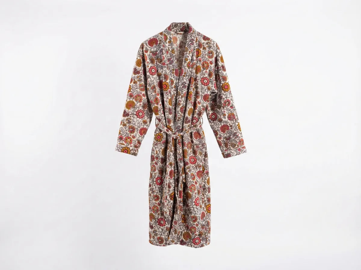 Ivory Meadow Velvet Robe-1