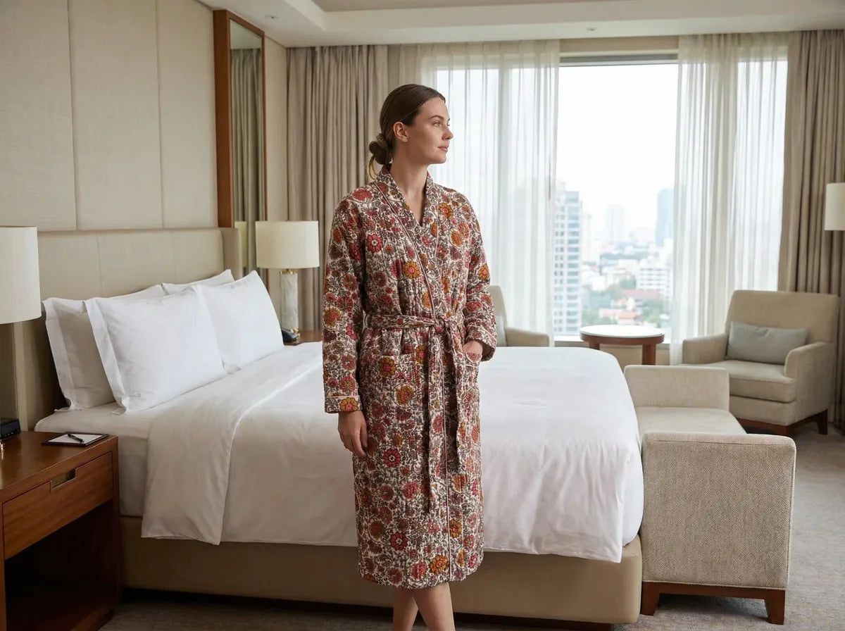Ivory Meadow Velvet Robe-zoom-3