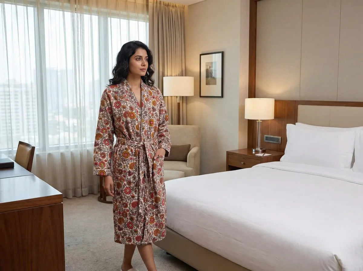 Ivory Meadow Velvet Robe-4