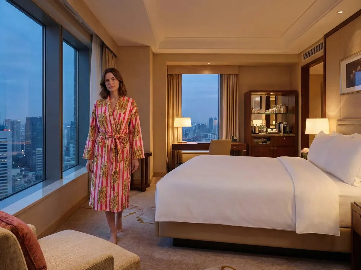 Blush Tiger Stripe Velvet Robe-3