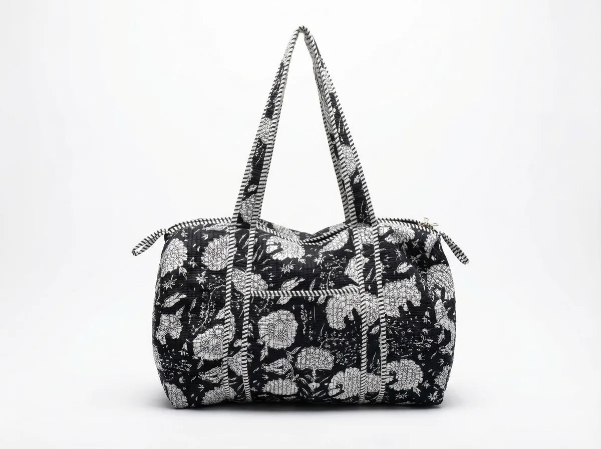 Midnight Bloom Quilted Duffle Bag-zoom-1
