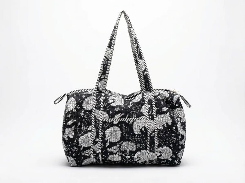 Midnight Bloom Quilted Duffle Bag-zoom-