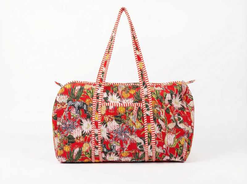 Scarlet Jungle Quilted Duffle Bag-zoom-