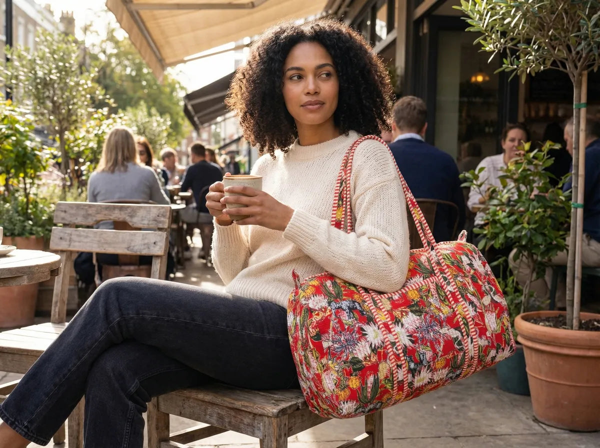 Scarlet Jungle Quilted Duffle Bag-zoom-3