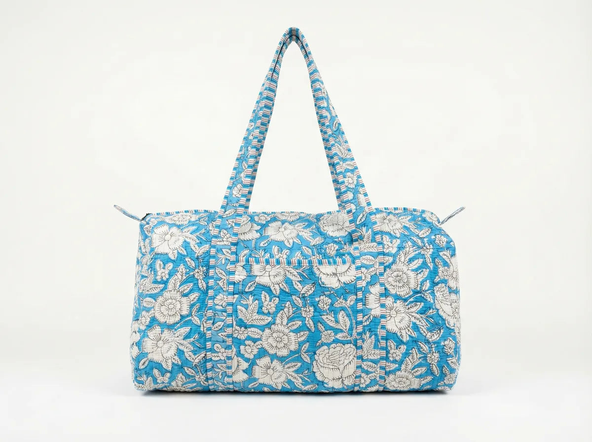 Sky Blossom Quilted Duffle Bag-zoom-1