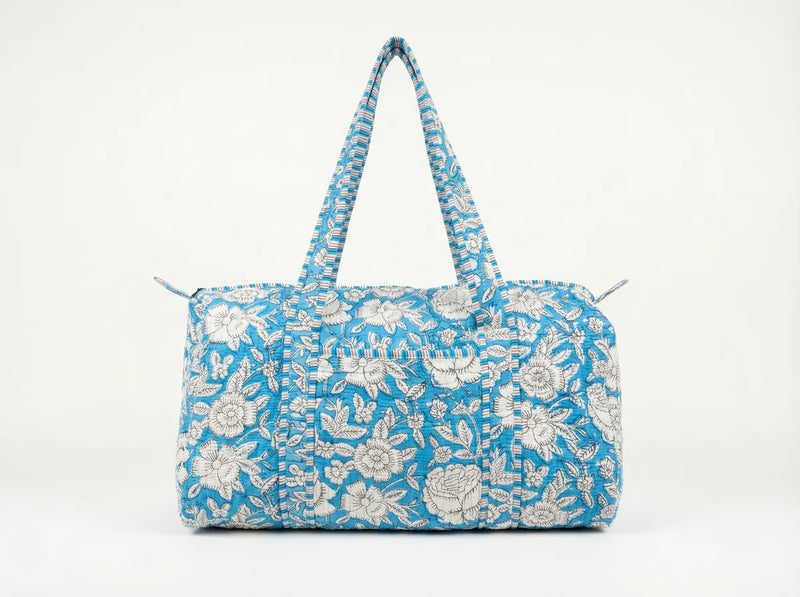 Sky Blossom Quilted Duffle Bag-zoom-
