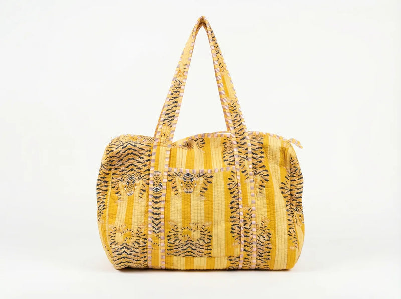 Golden Safari Quilted Duffle Bag-zoom-