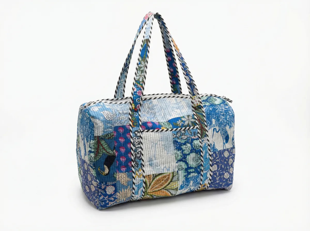 Indigo Atlas Patchwork Duffle Bag