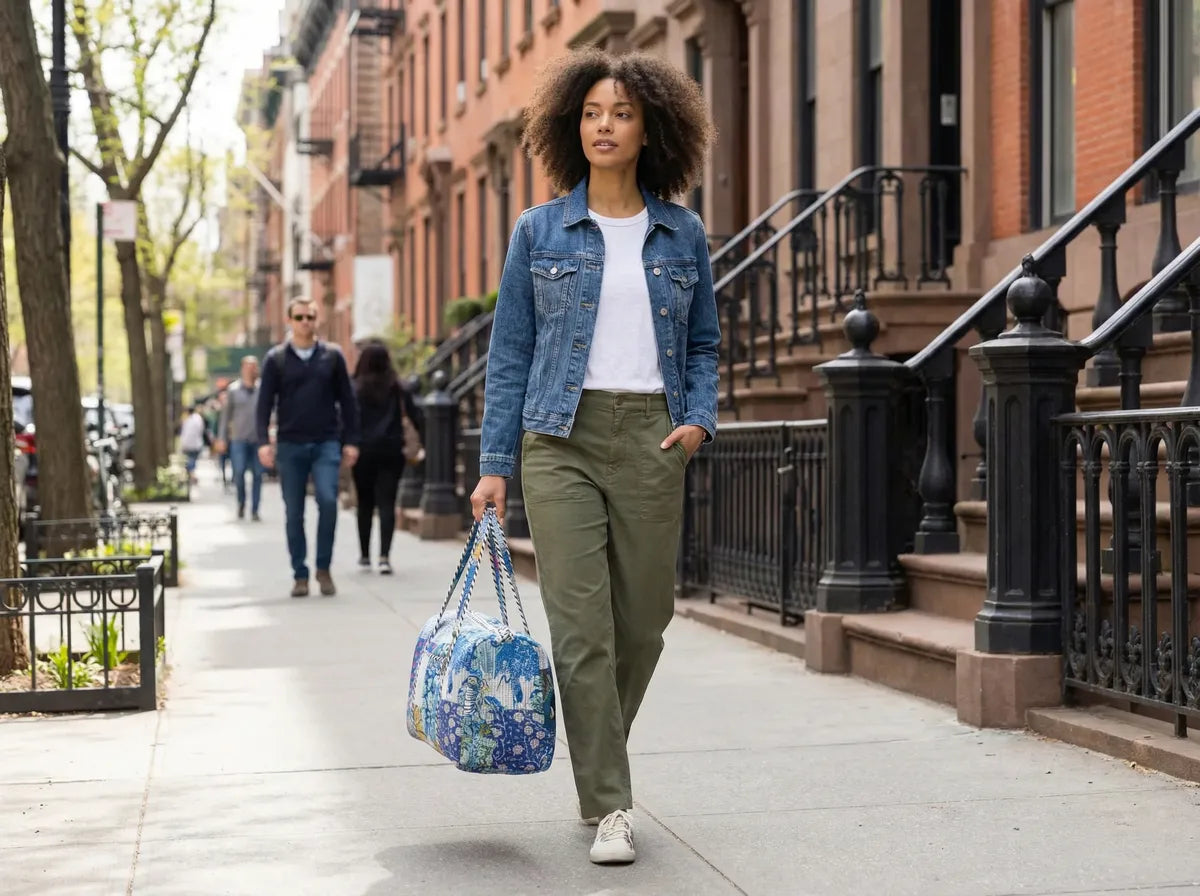 Indigo Atlas Patchwork Duffle Bag-2