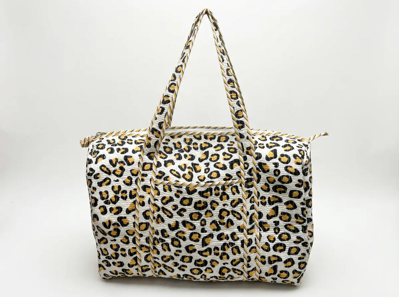 Golden Leopard Luxe Duffle Bag-zoom-