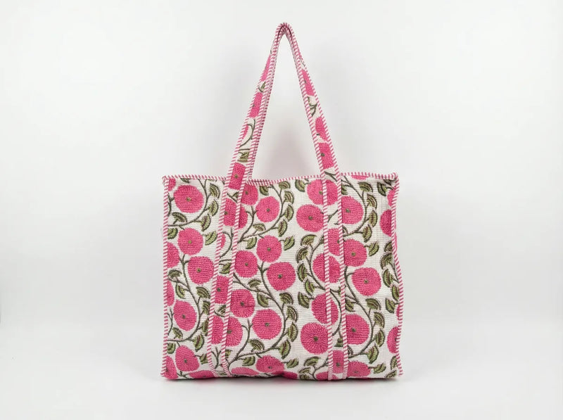 Rosette Garden Quilted Tote-zoom-