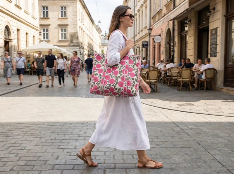 Rosette Garden Quilted Tote-zoom-