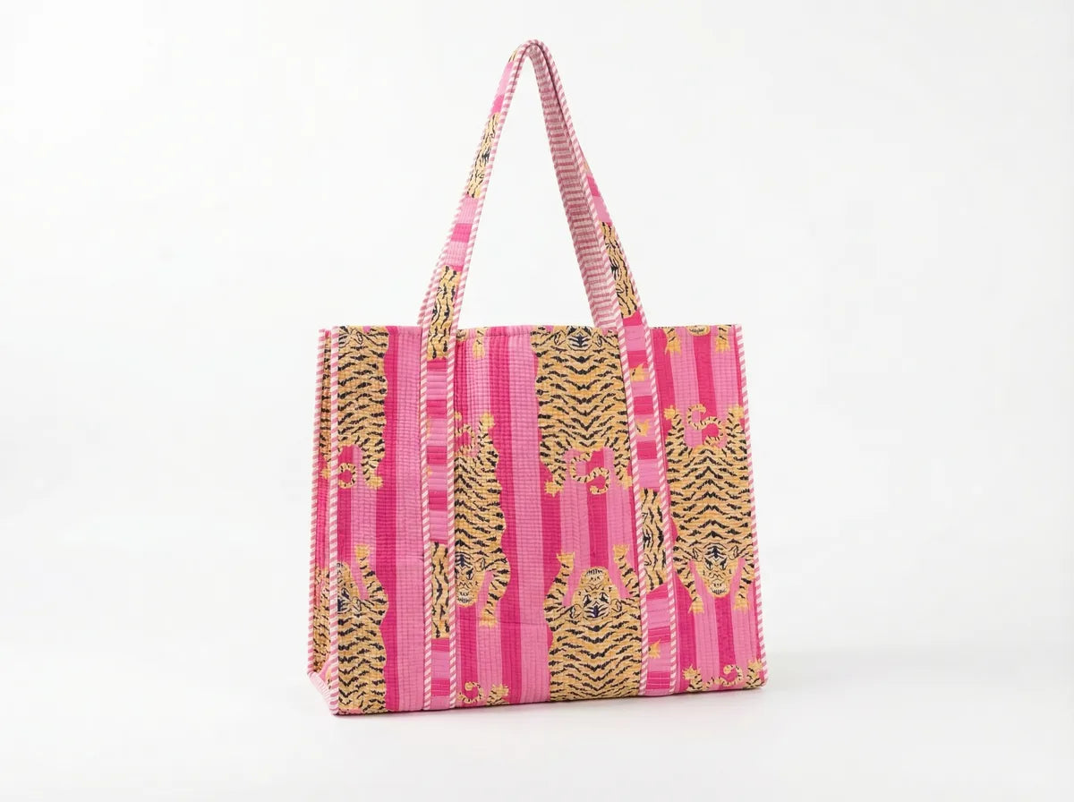 Blush Bengal Quilted Reversible Tote-1