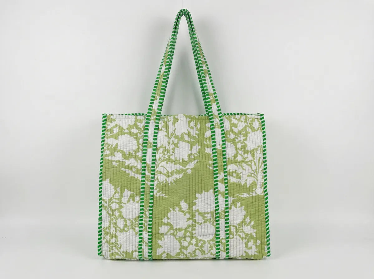 Verdant Vine Quilted Reversible Tote-zoom-1