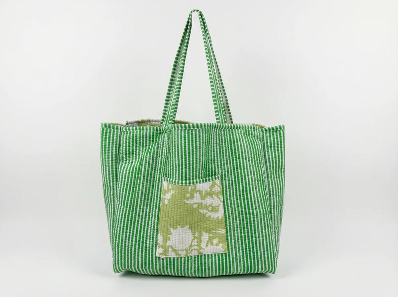 Verdant Vine Quilted Reversible Tote-zoom-