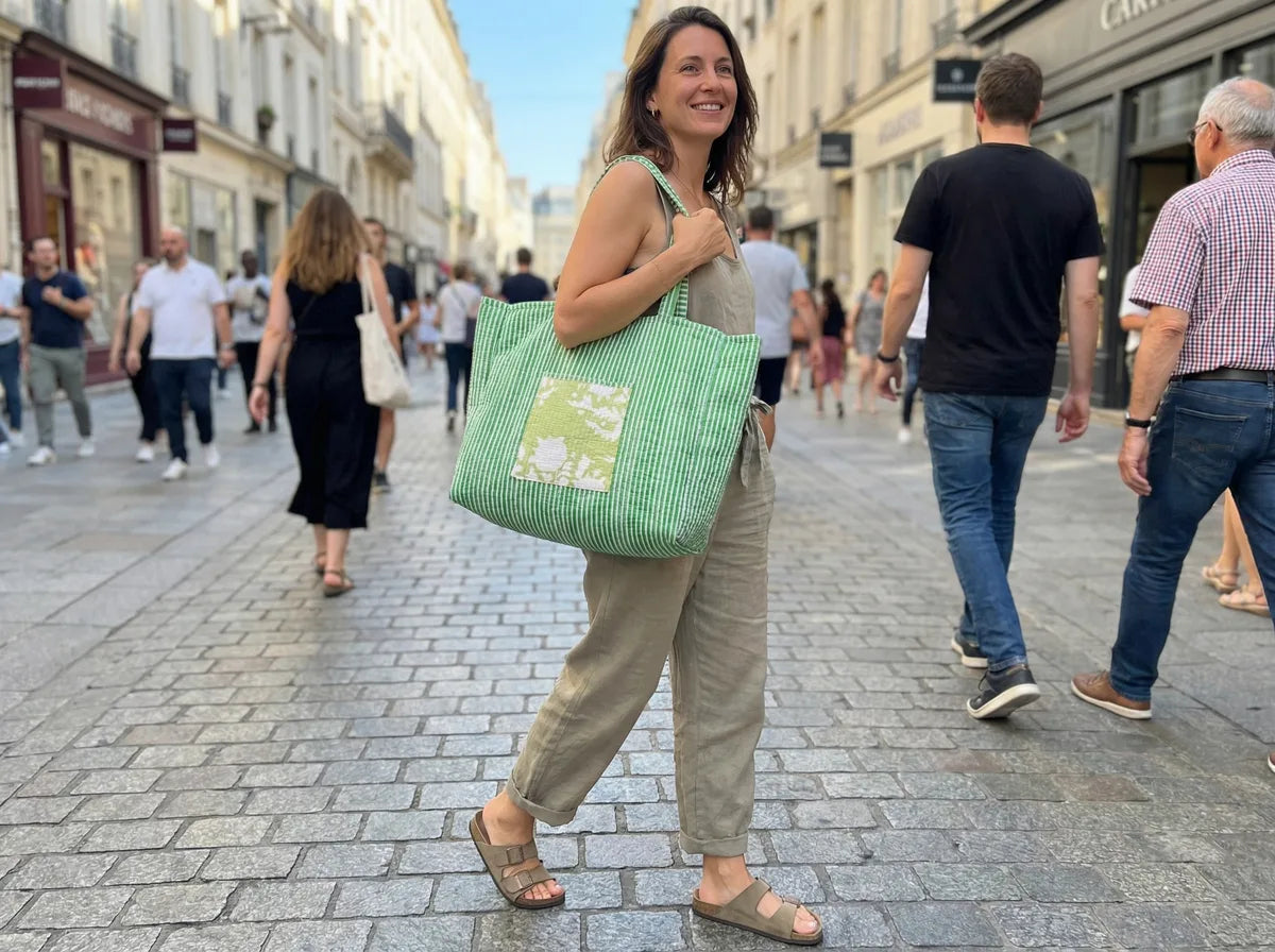 Verdant Vine Quilted Reversible Tote-zoom-5