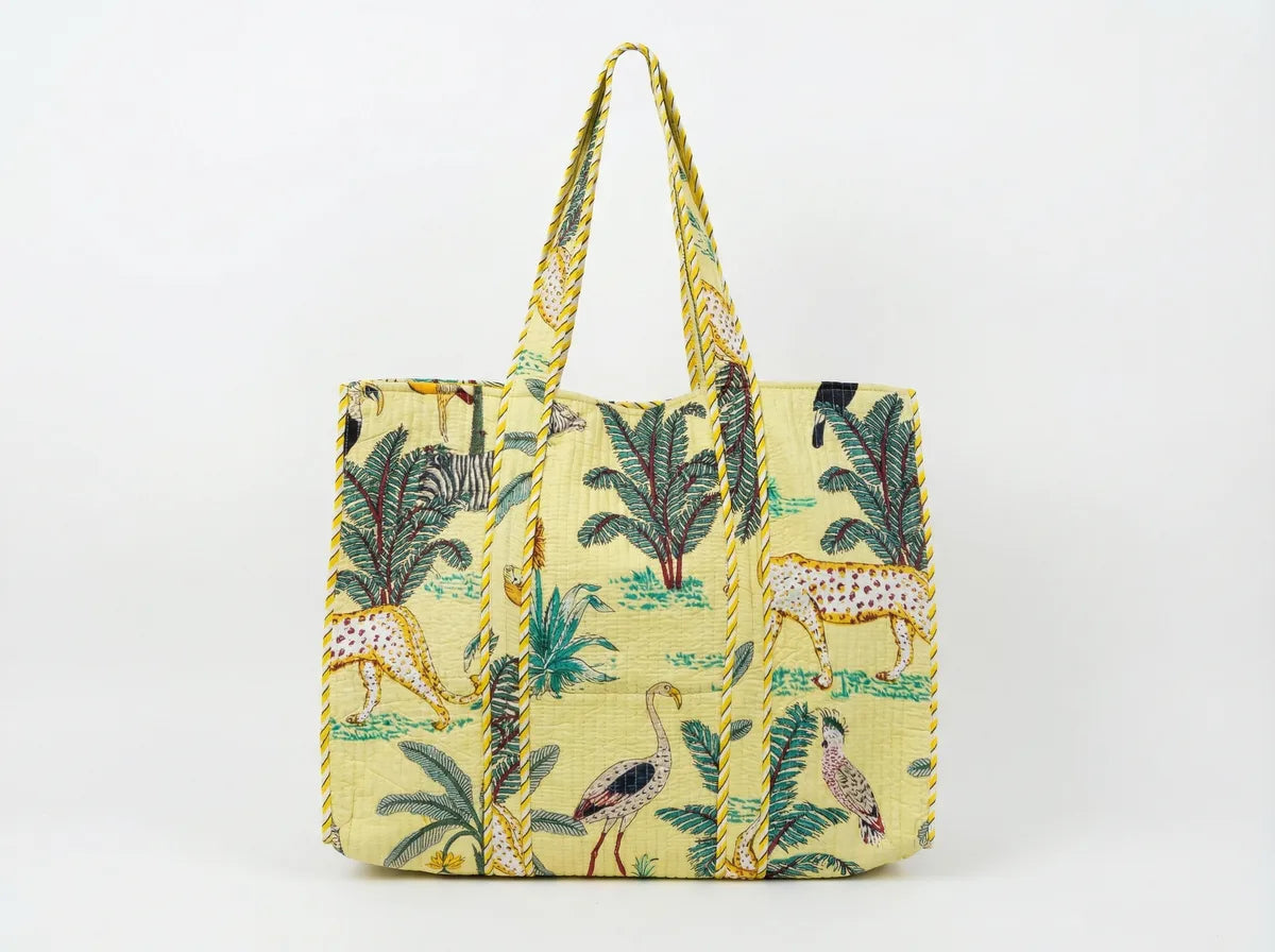Golden Savannah Quilted Reversible Tote
