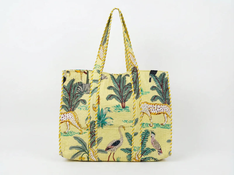 Golden Savannah Quilted Reversible Tote-zoom-