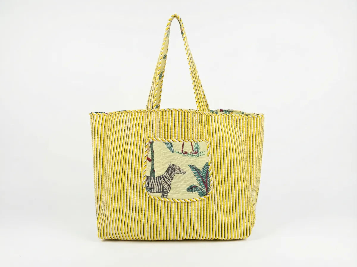 Golden Savannah Quilted Reversible Tote-2