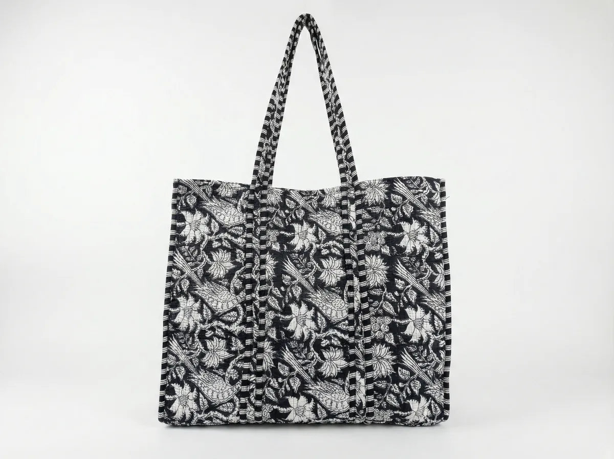 Midnight Garden Quilted Reversible Tote-1