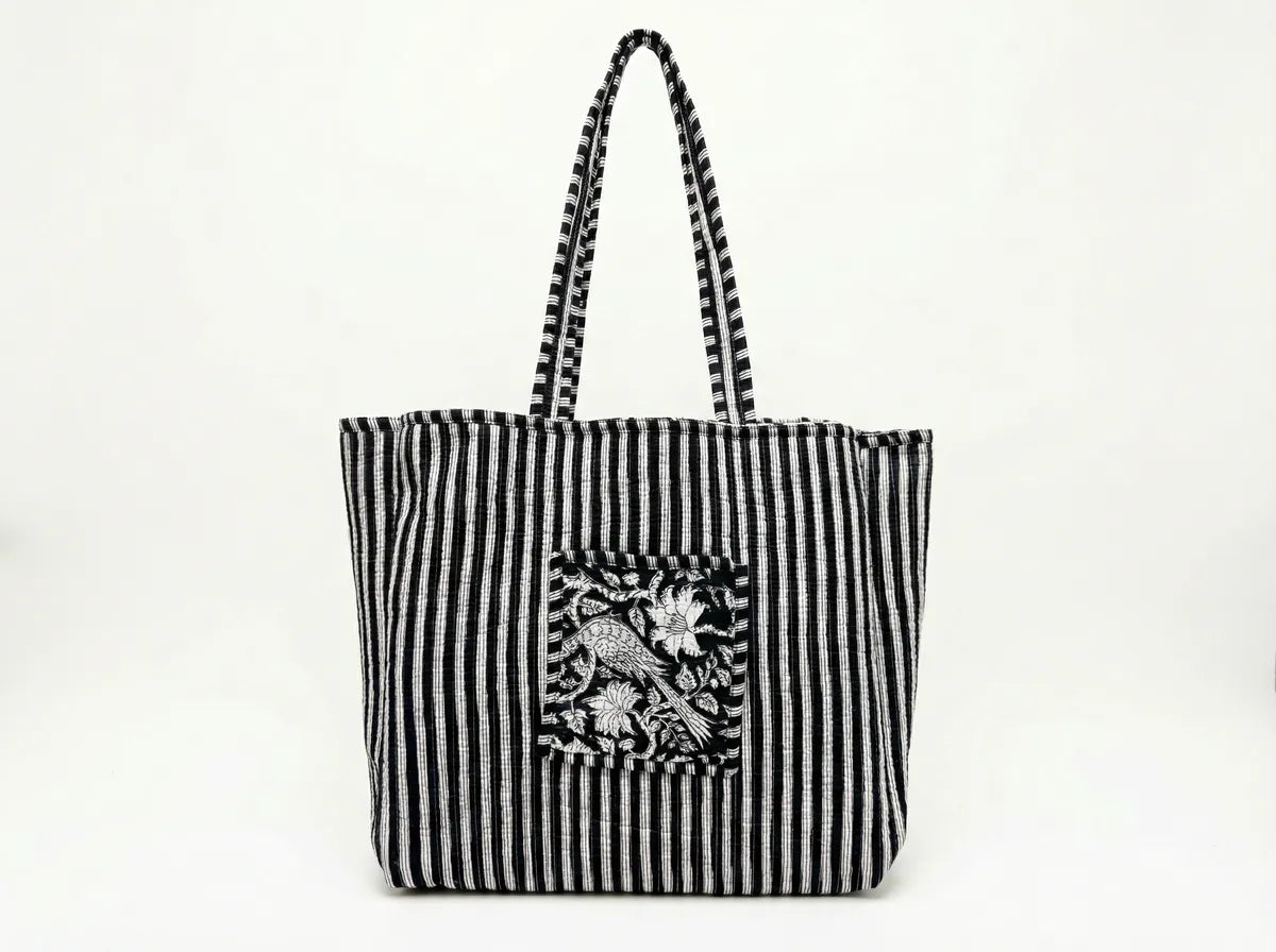 Midnight Garden Quilted Reversible Tote-zoom-2