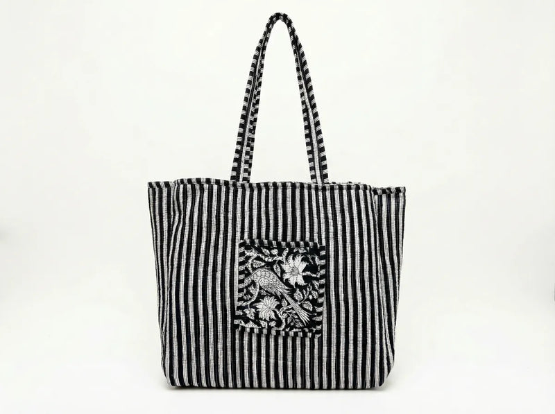 Midnight Garden Quilted Reversible Tote-zoom-