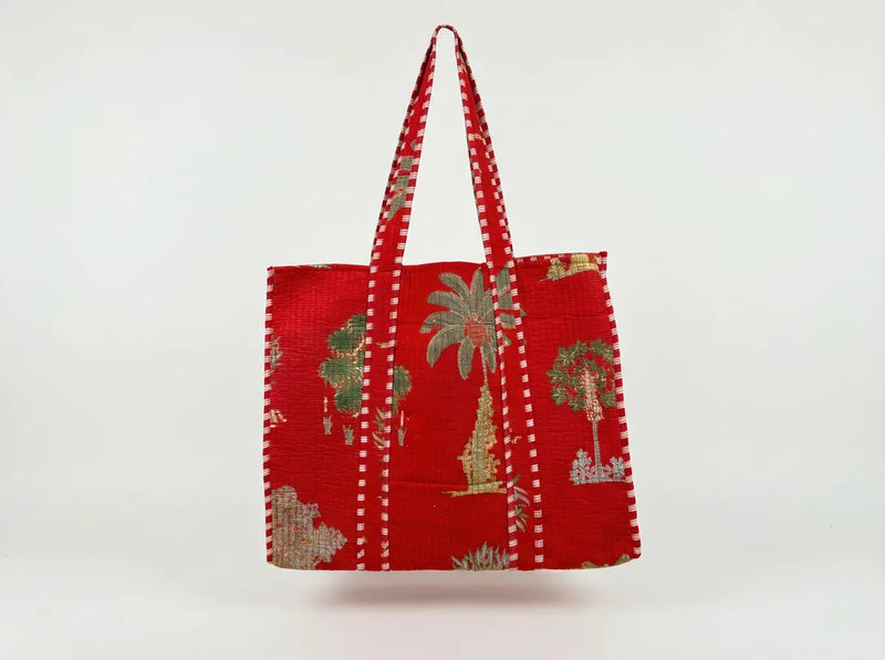 Scarlet Palm Heritage Quilted Reversible Tote-zoom-