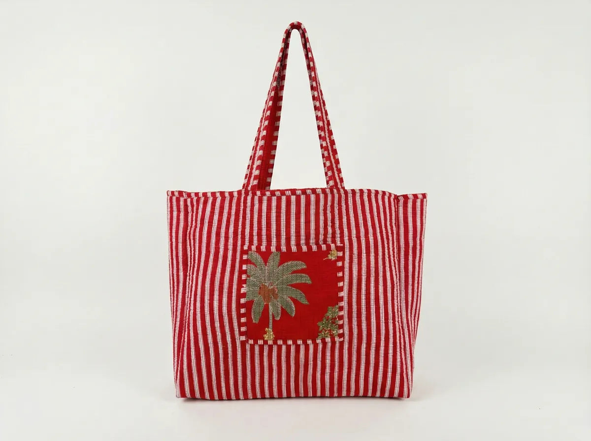Scarlet Palm Heritage Quilted Reversible Tote-2