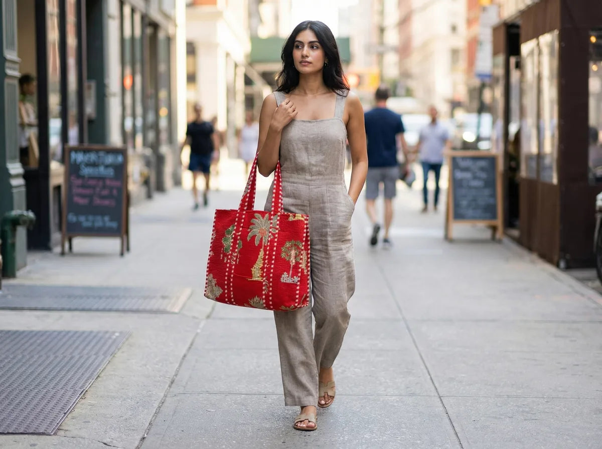 Scarlet Palm Heritage Quilted Reversible Tote-3