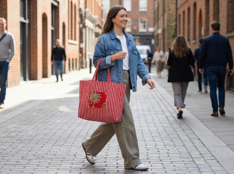 Scarlet Palm Heritage Quilted Reversible Tote-zoom-
