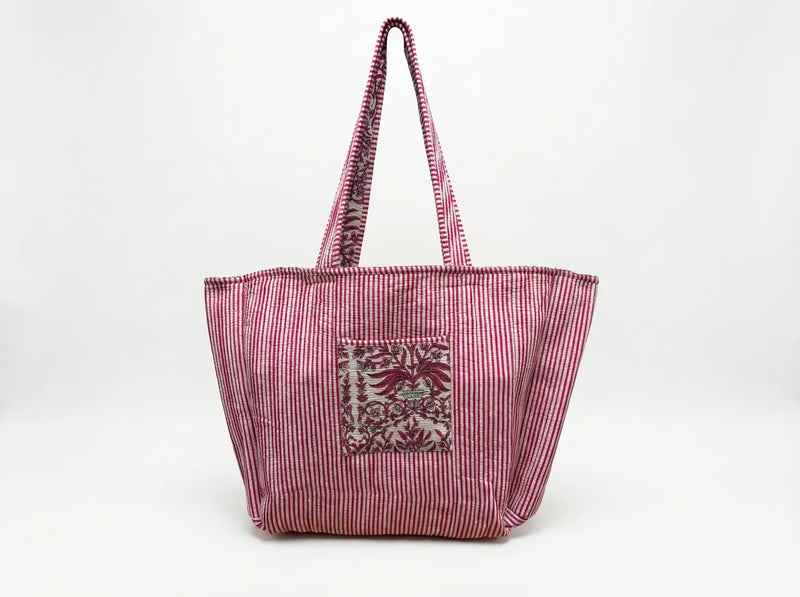 Crimson Garden Quilted Reversible Tote-zoom-