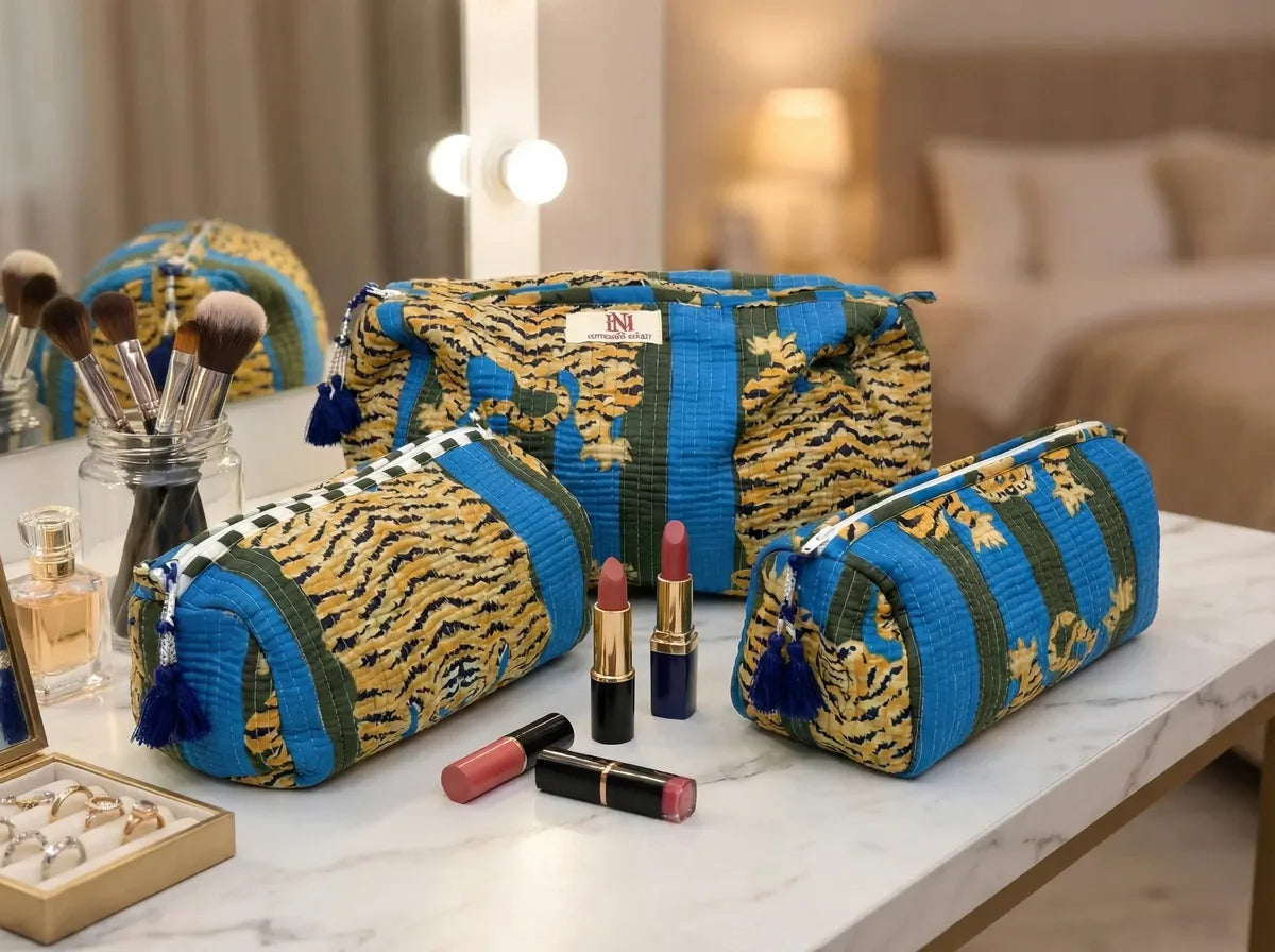 Indigo Tiger Travel Pouch Trio