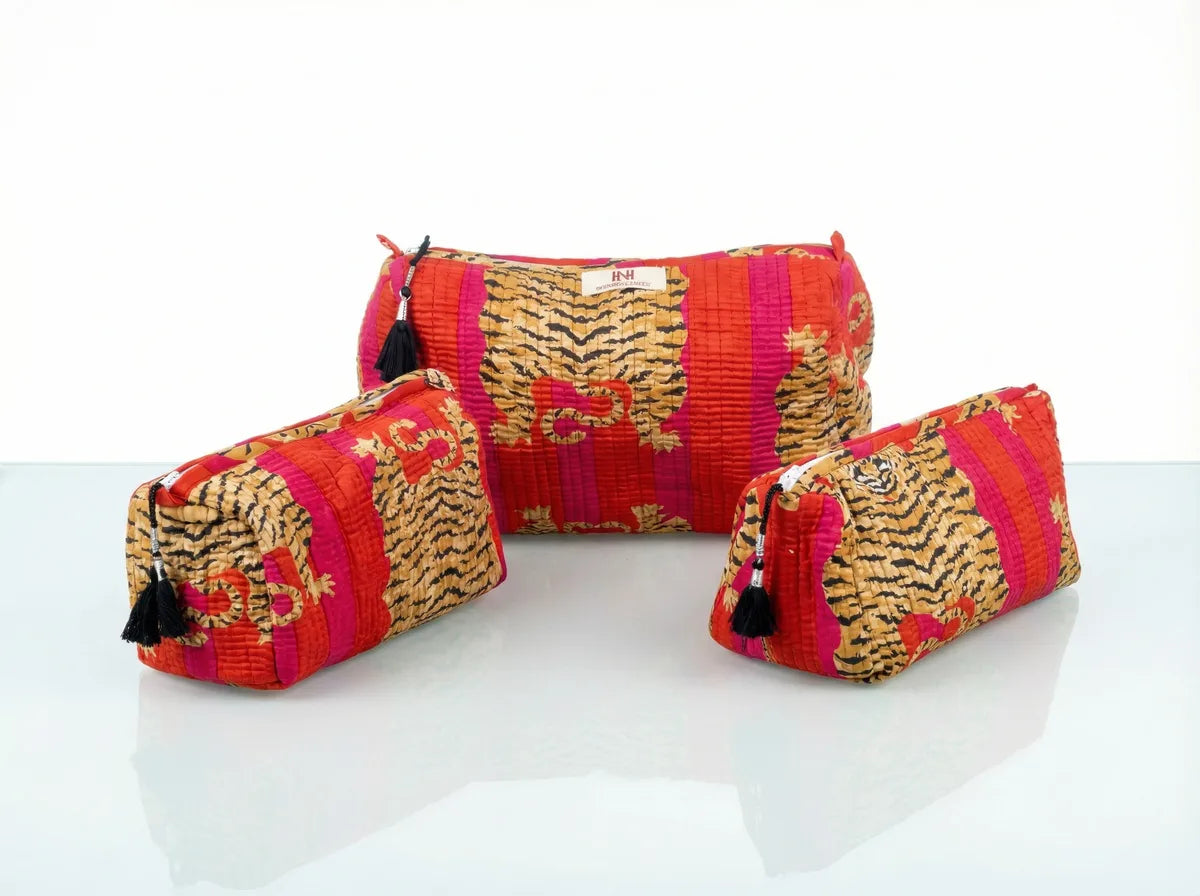 Sunset Tiger Travel Pouch Trio