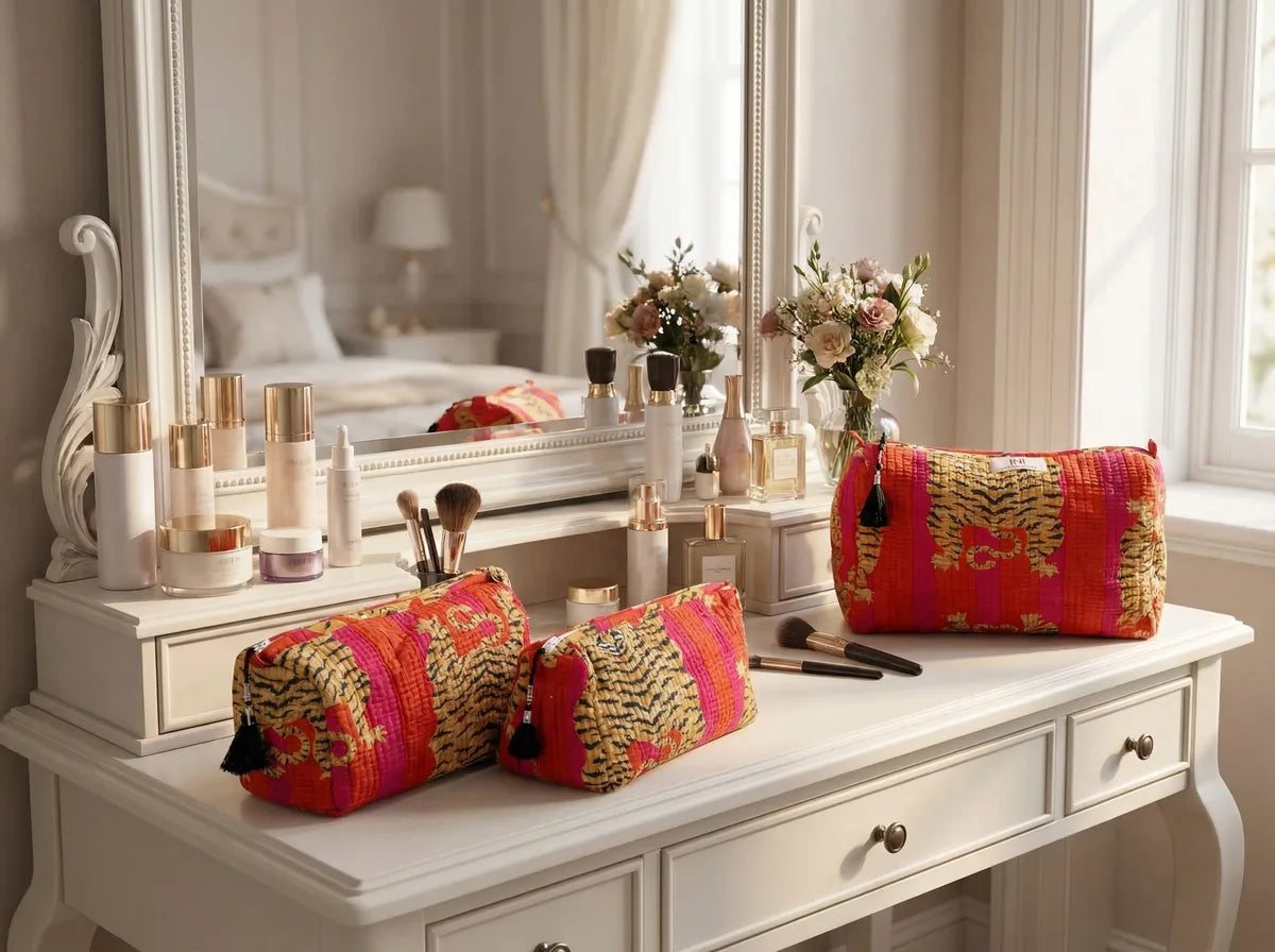 Sunset Tiger Travel Pouch Trio